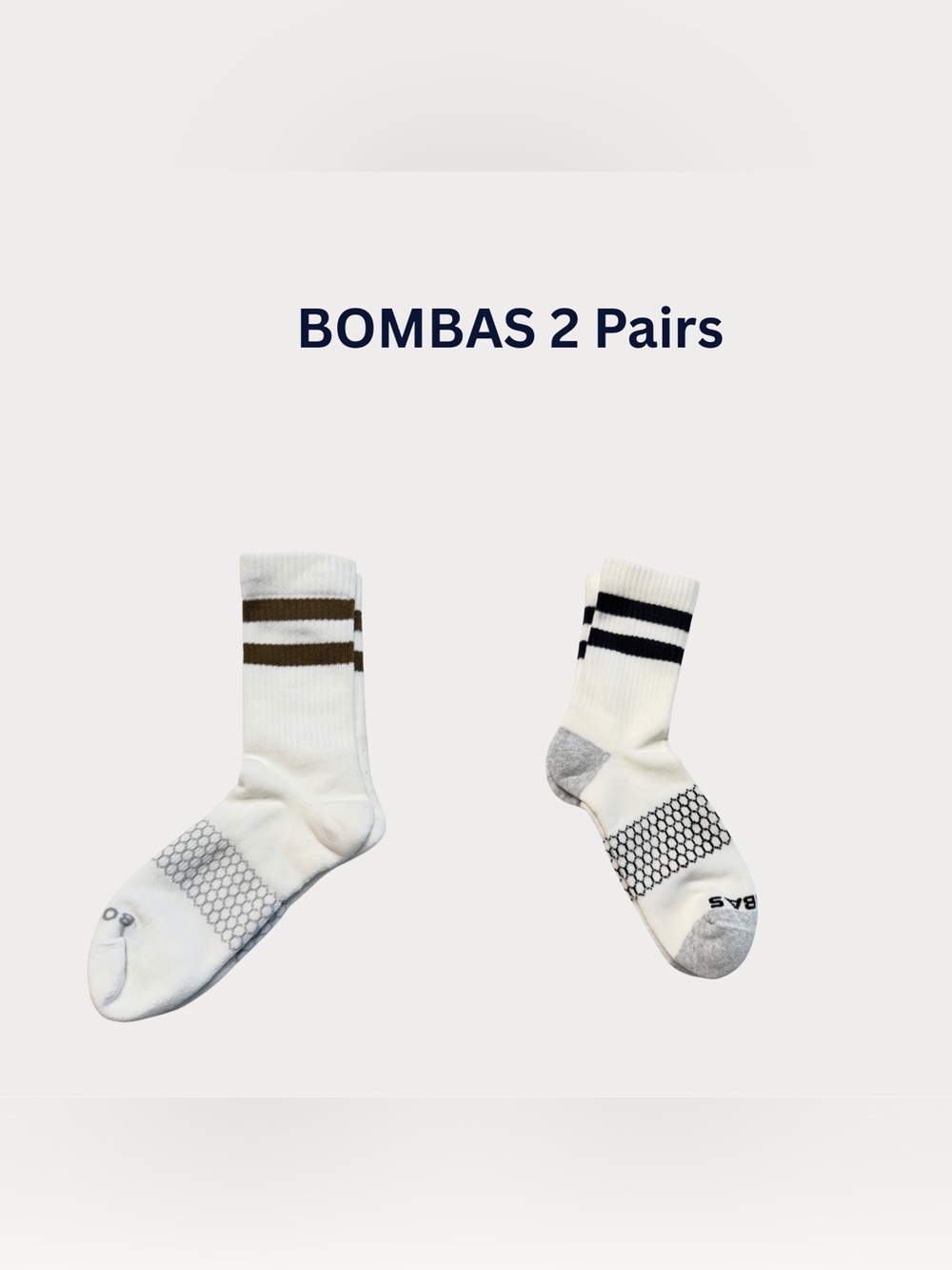 Women's Vintage Stripes Half Calf Socks - one black stripe, one brown stripe LG